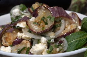 Honeyed Eggplant Salad w/ Mint & Feta