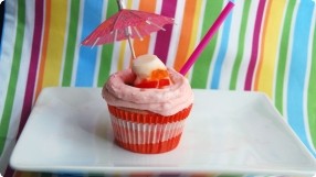 Jello Shot Strawberry Cupcakes