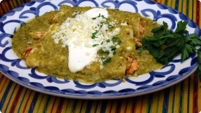 Chicken Enchiladas w/ Tomatillo Salsa (Enchiladas Verde)