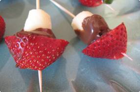 Berry, Cheese & Chocolate Skewers