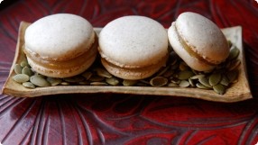 Pumpkin Seed Macarons w/ Apple Butter